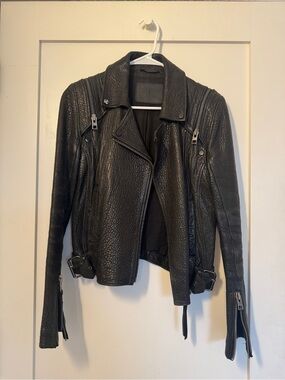 AllSaints Black 2 in 1 Leather Biker Jacket and vest